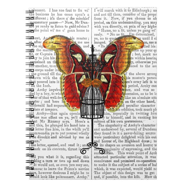 Cuaderno Mariposa Mannequina Roja Y Amarilla (Frente)