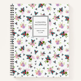 Cuaderno Mariposa Mariposa Escocesa Nombre de Flor de Tilo