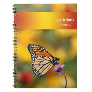 Cuaderno Mariposa monarca en busca de polen