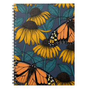 Cuaderno Mariposa monarca sobre las colmenas amarillas