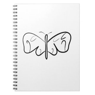 Cuaderno mariposa negra y blanca
