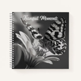 Cuaderno Mariposa negra y blanca personalizada