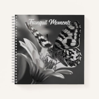 Cuaderno Mariposa negra y blanca personalizada