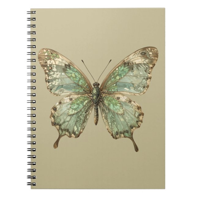 Cuaderno Mariposa Ornata con Alas de Patrón de Hoja (Frente)
