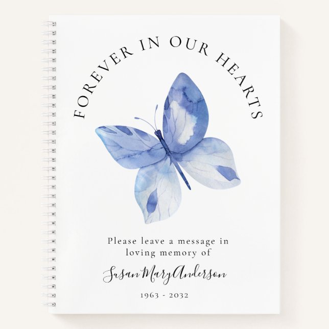 Cuaderno Mariposa para siempre en nuestro corazón Funeral G (Anverso)