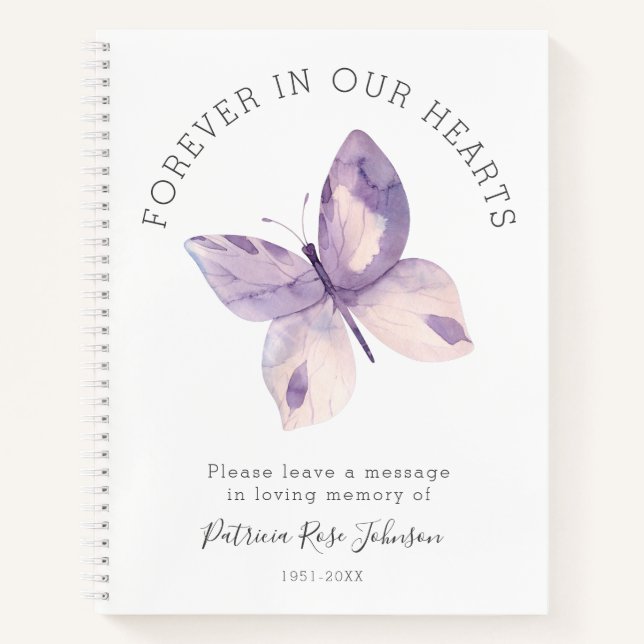 Cuaderno Mariposa para siempre en nuestro corazón Funeral G (Anverso)