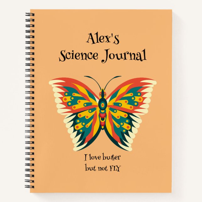 Cuaderno Mariposa personalizada, colorida mariposa Journal (Anverso)