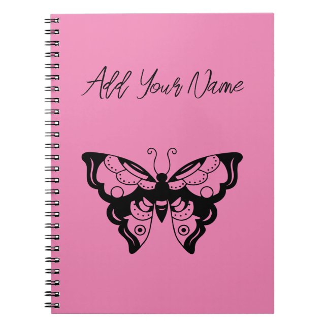 Cuaderno Mariposa rosa - Crea tu propio equipo portátil (Frente)