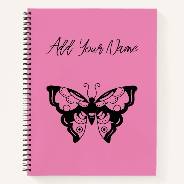 Cuaderno Mariposa rosa - Crea tu propio equipo portátil (Anverso)