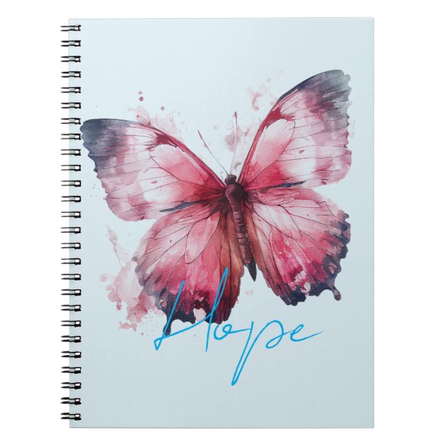 Cuaderno Mariposa rosa de esperanza inspiradora (Frente)