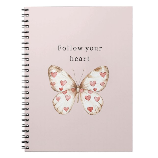Cuaderno Mariposa rosa del corazón (Frente)