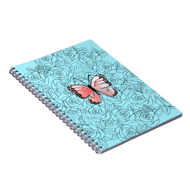 Cuaderno Mariposa Rosa Y Arte Rosa - (Lado Derecho)