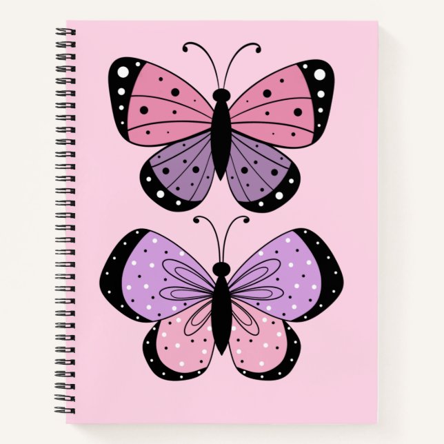 Cuaderno Mariposa rosa y morada (Anverso)