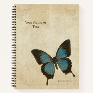 Cuaderno Mariposa Ulysses de Cola de Golondrina Azul Eléctr
