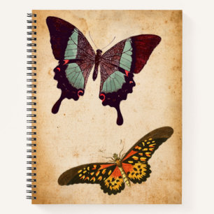 Cuaderno Mariposa vintage angustiada boho cottagecore