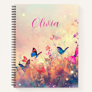 Cuaderno Mariposa y acuarela Flores silvestres Notas de oli