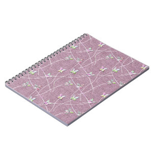Cuaderno Mariposas Acuarela sobre Rosa Polvoriento