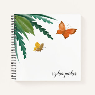 Cuaderno Mariposas acuarelas Foliage Botánico Verde