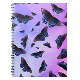 Cuaderno Mariposas Azules Bruma Púrpura Atardecer