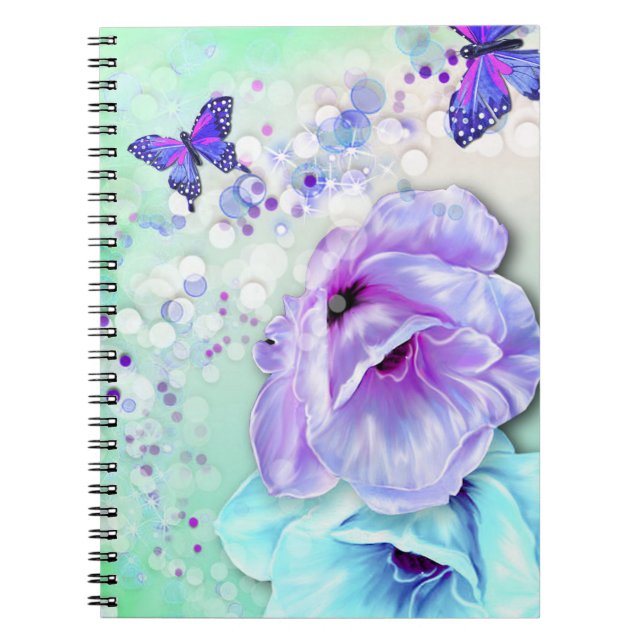 Cuaderno Mariposas, Bokeh y Flores (Frente)