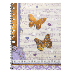 Cuaderno Mariposas bonitas de la púrpura y del oro y