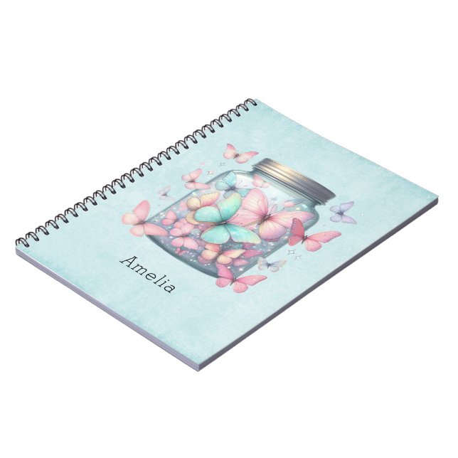 Cuaderno Mariposas Caprichosas en un Tarro (Lado Izquierdo)
