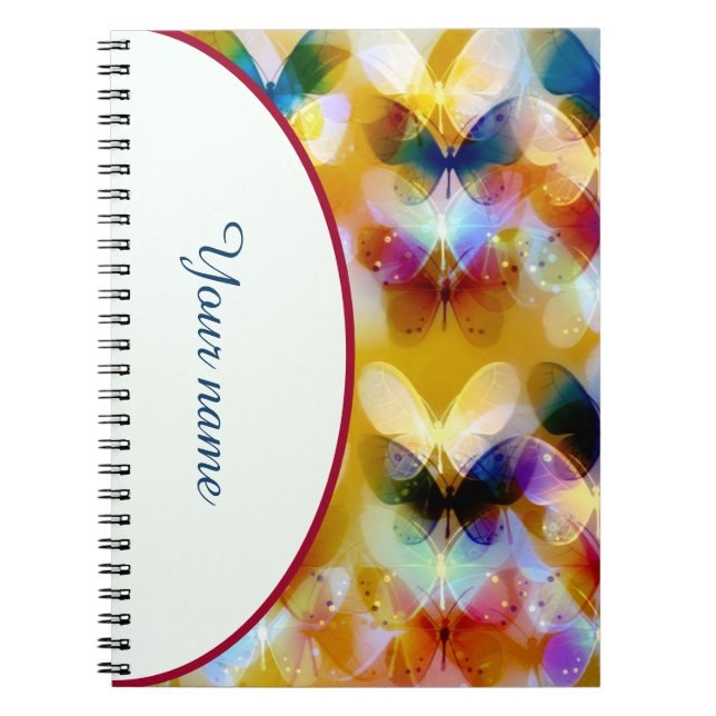 Cuaderno Mariposas coloridas personalizadas (Frente)