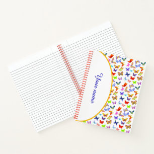 Cuaderno Mariposas Coloridas Personalizadas
