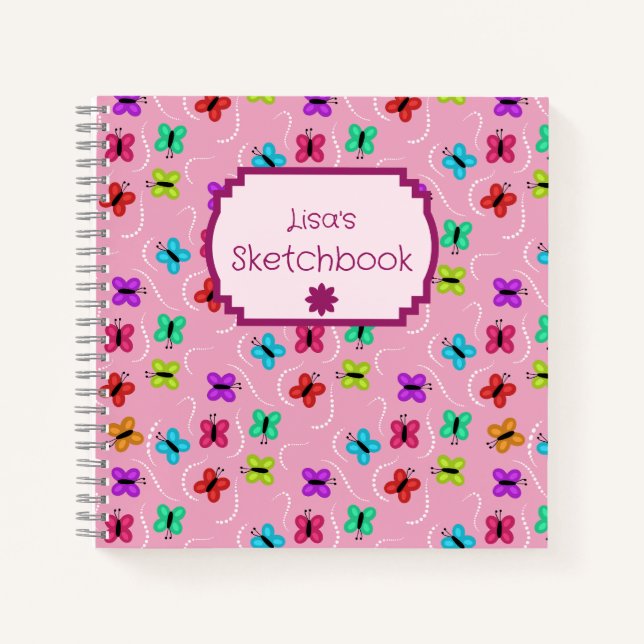 Cuaderno Mariposas Coloridas y Puntos  (Anverso)