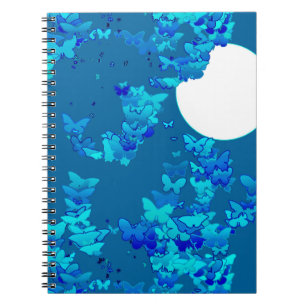 Cuaderno Mariposas contra el cielo azul nocturno, lunares
