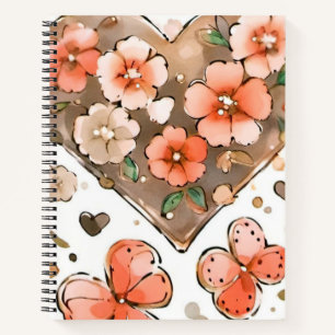 Cuaderno Mariposas, corazones y flores