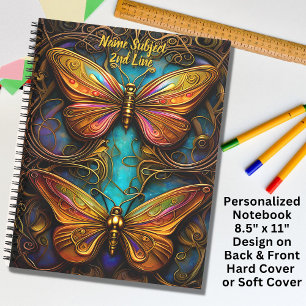 Cuaderno Mariposas de bronce en Aqua Blue