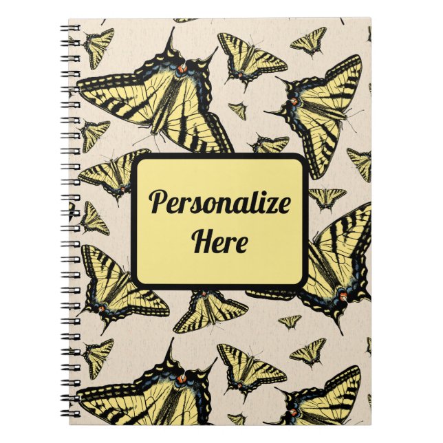 Cuaderno Mariposas de cereal de cola de cereal amarillo del (Frente)