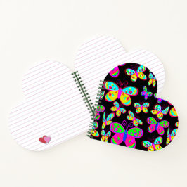 Cuaderno Mariposas de corazón bellas y brillantes dibujadas