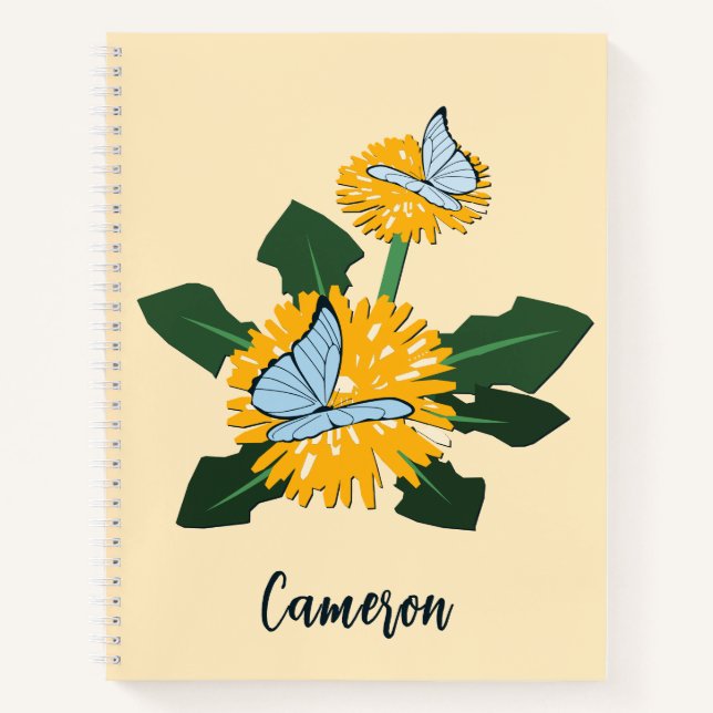 Cuaderno Mariposas de Diente de León Código QR CTA Nombre P (Anverso)