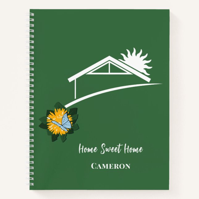 Cuaderno Mariposas de Diente de León Nombre Código QR Hogar (Anverso)