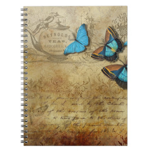 Cuaderno Mariposas del azul del vintage