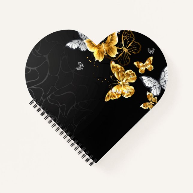 Cuaderno Mariposas doradas y blancas (Anverso)