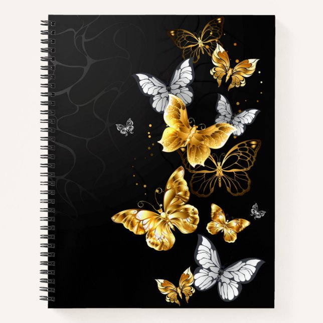 Cuaderno Mariposas doradas y blancas (Anverso)