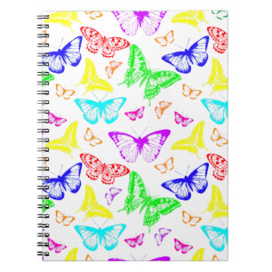Cuaderno Mariposas en colores arcoiris volando