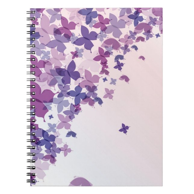 Cuaderno mariposas en tonos púrpuras (Frente)
