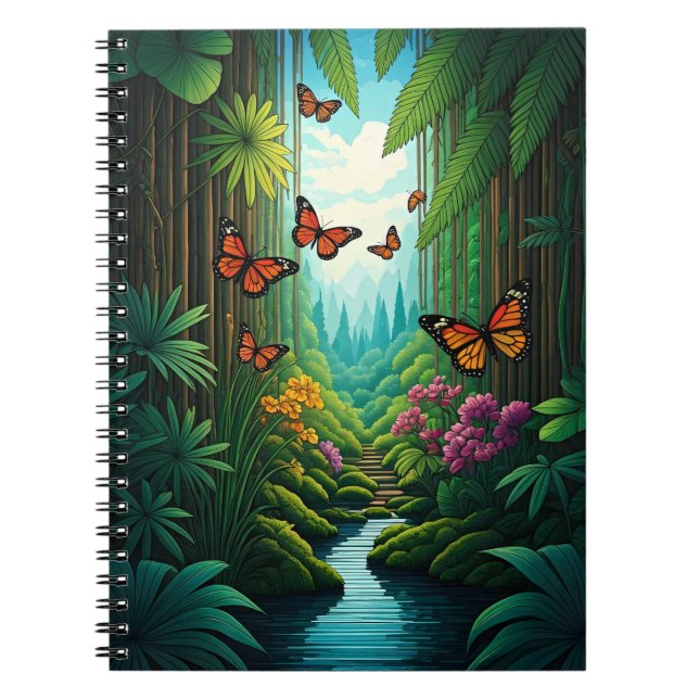 Cuaderno Mariposas en una selva exuberante (Frente)