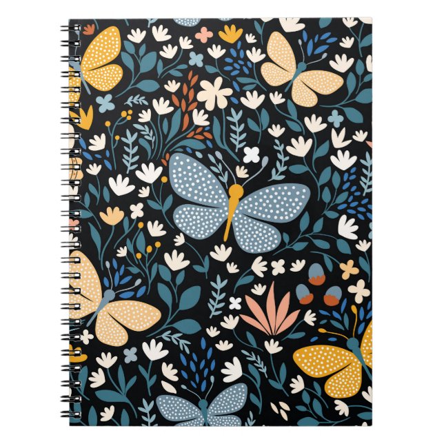 Cuaderno Mariposas Florales: Mano Sin Marea. (Frente)