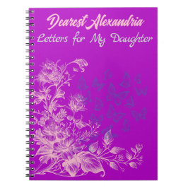 Cuaderno Mariposas Florales Moradas Cartas a Mi Hija 