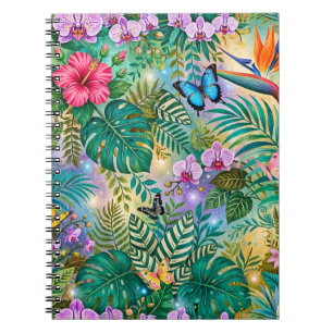 Cuaderno Mariposas Flores Fantasía Selvática Alegre