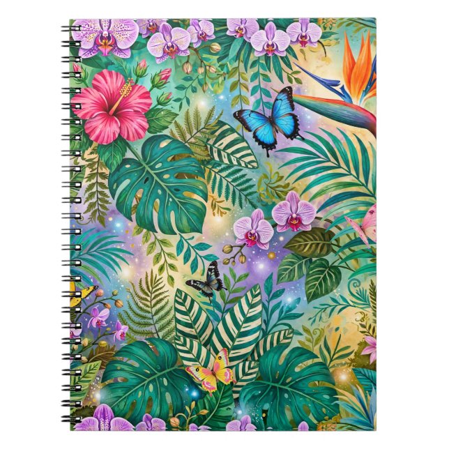 Cuaderno Mariposas Flores Fantasía Selvática Alegre (Frente)