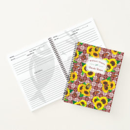 Cuaderno Mariposas girasoles Receta Red Gingham