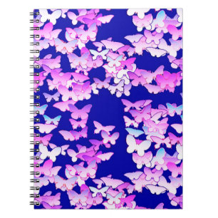Cuaderno Mariposas, lavanda y azul oscuro