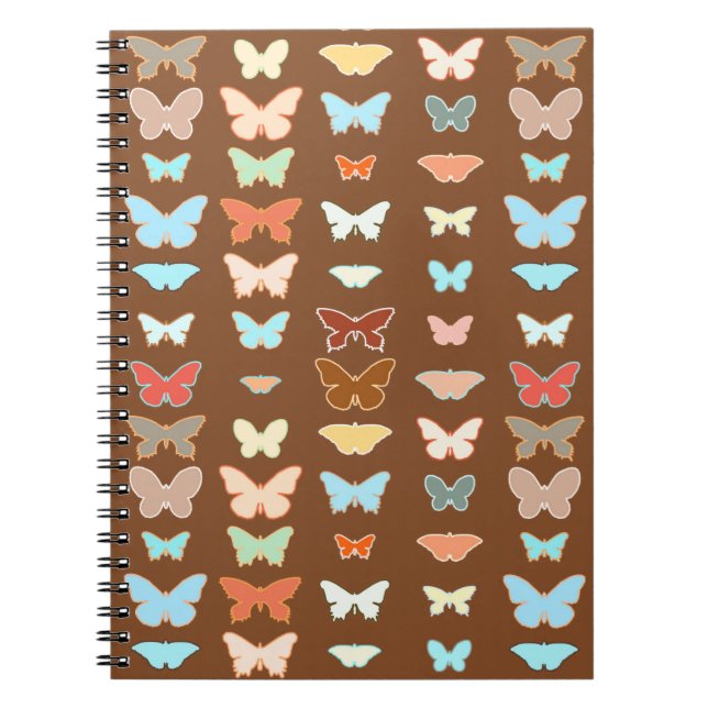 Cuaderno Mariposas, marrones, turquesas y corales (Frente)