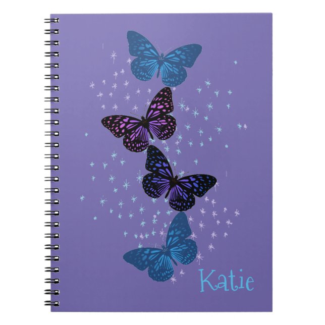 Cuaderno Mariposas moradas azules (Frente)